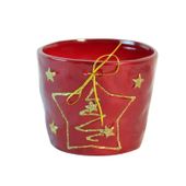 Red Christmas Tree Flower Pot (10.5x10.5x9cm) 