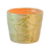 Gold Christmas Tree Flower Pot (12.3x12.3x9.3cm) 