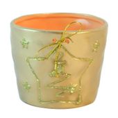 Gold Christmas Tree Flower Pot (14.3x14.3x12cm) 