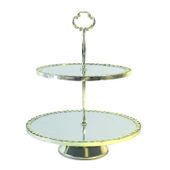 2 Tier Golden Cake Plate 