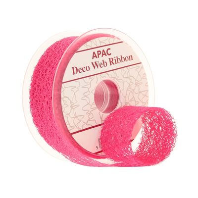 Fucshia Deco Web Ribbon (38mm x 20m)