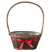 Langton Oval Basket with Ribbon in Brown (31x19cm)