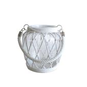 Glass Candle Holder with Rope Handle (17cm)