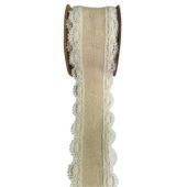Natural with Ivory Lace Ribbon (50mm x 5yds)