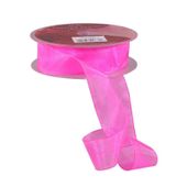Shocking Pink Woven Edge Organza (25mm x 20m)