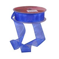 Royal Blue Woven Edge Organza (25mm x 20m)