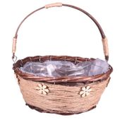 Round Basket W/Flower (25cmx10.5cm)