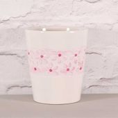 Darcy Orchid Pot�with Daisy Band - Fuschia (13.5 x 15.5cm)