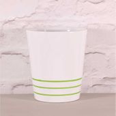 Vernon Orchid Pot White with Bands - Green (13.5 x 15.5cm)