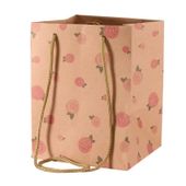 Kraft with Rose Design Hand Tie Bag (19x25cm) 