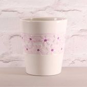 Darcy Orchid Pot �with Daisy Band - Purple (13.5 x 15.5cm)