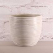 Augusta Flower Pot - White Wash (15 x 14cm)