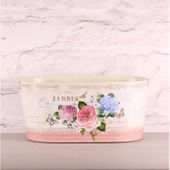 Rose and Hydrangea Oval Trough (25.5x29.5cm)