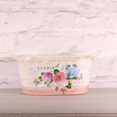 Rose and Hydrangea Oval Trough (22.5X26cm)
