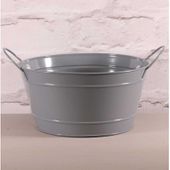 Grey Round Zinc Bowl (11cm x 22cm)