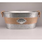 Oval Zinc Bucket with Rope (50cm x 30.5cm x 22cm)