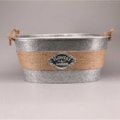 Oval Zinc Bucket with Rope (51x41x23cm)