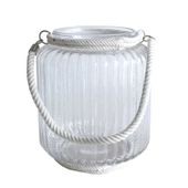 Glass jar with rope