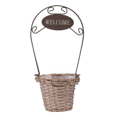 Round Grey-wash Welcome Basket (13cm)