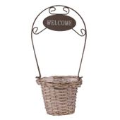 Round Grey-wash Welcome Basket (13cm)