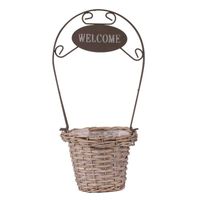 Round Grey-wash Welcome Basket (13cm)