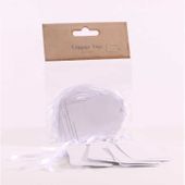 White with Silver Glitter Luggage Tags x10 