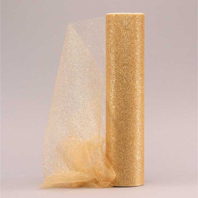 Gold Glitter Tulle  (30cm x 23m)